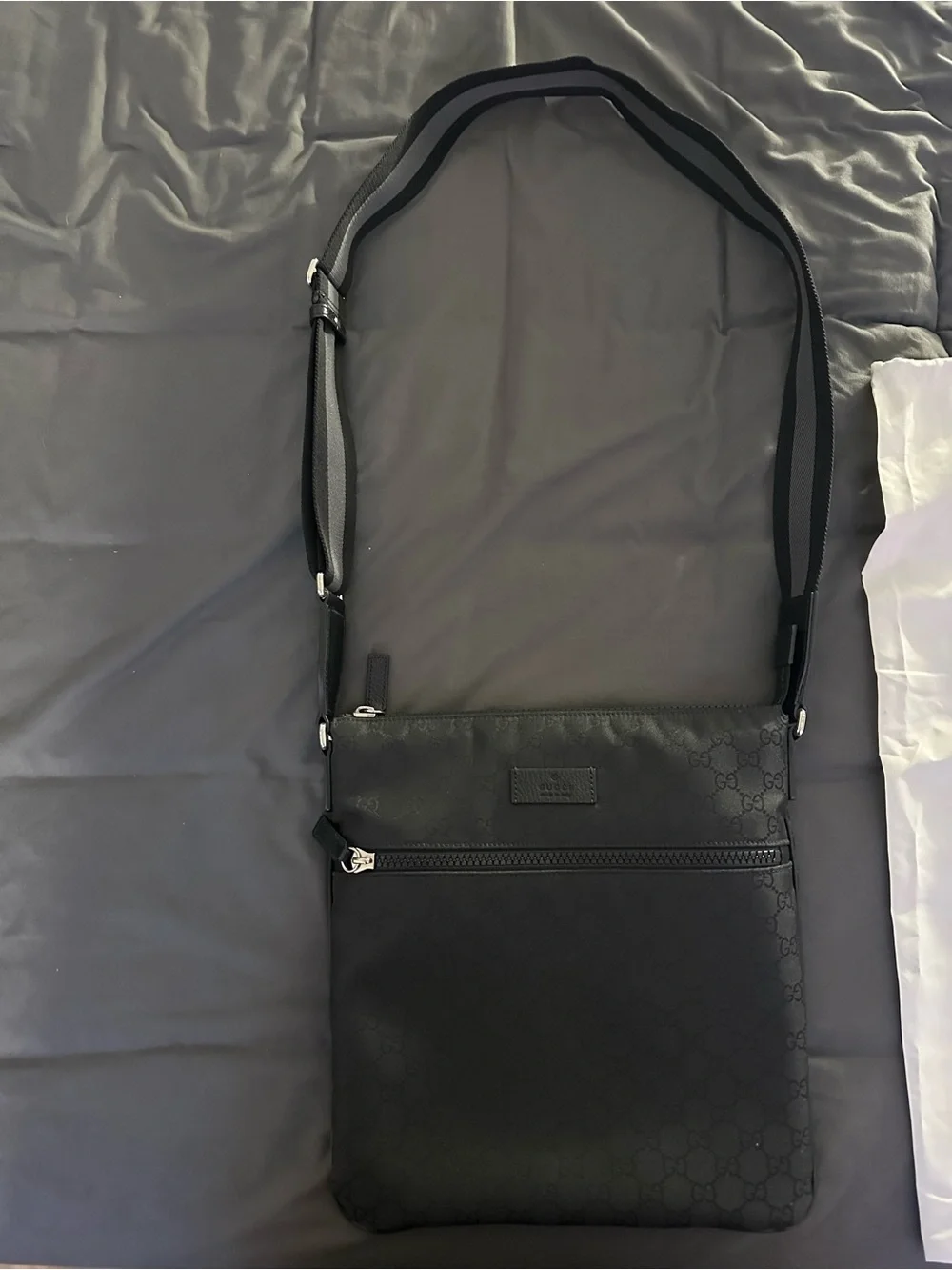 Gucci Black Men's Leather Crossbody Messenger Bag
